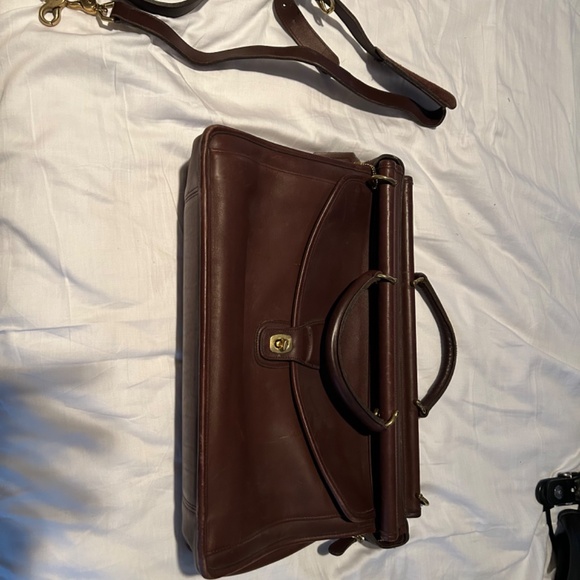Vintage Brown Coach Bag/Briefcase with Satchel - Picture 4 of 4